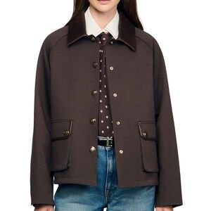 Trianon Leather Trim Coat